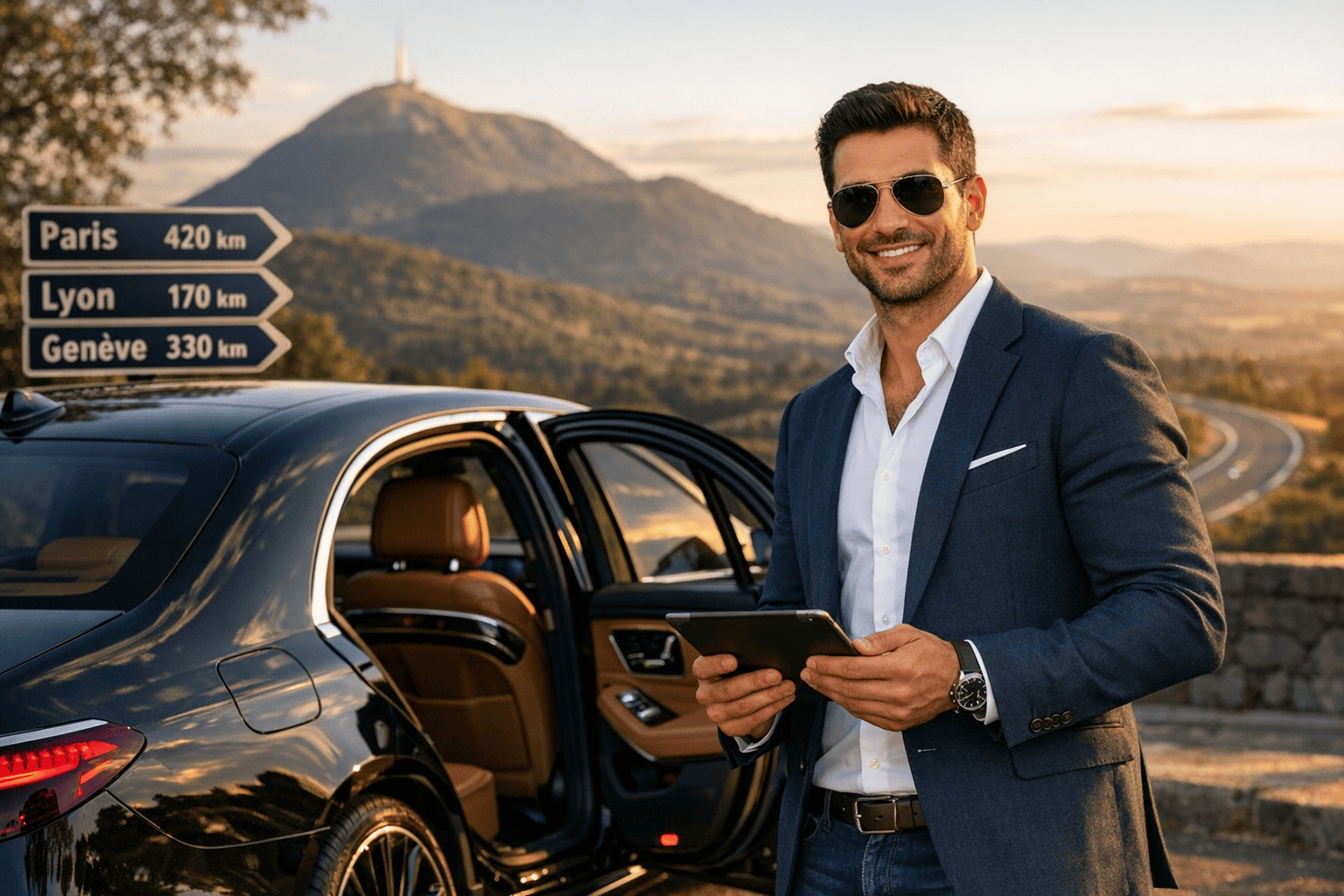 VTC longue distance au départ de Clermont-Ferrand - Alternative taxi pour Paris, Lyon, Genève